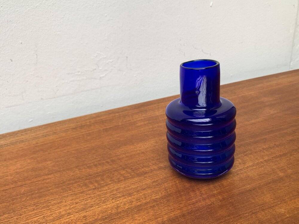 Glass vase from the GDR, mid-century from Veb Glaswerk Harz Derenburg, 1960s.