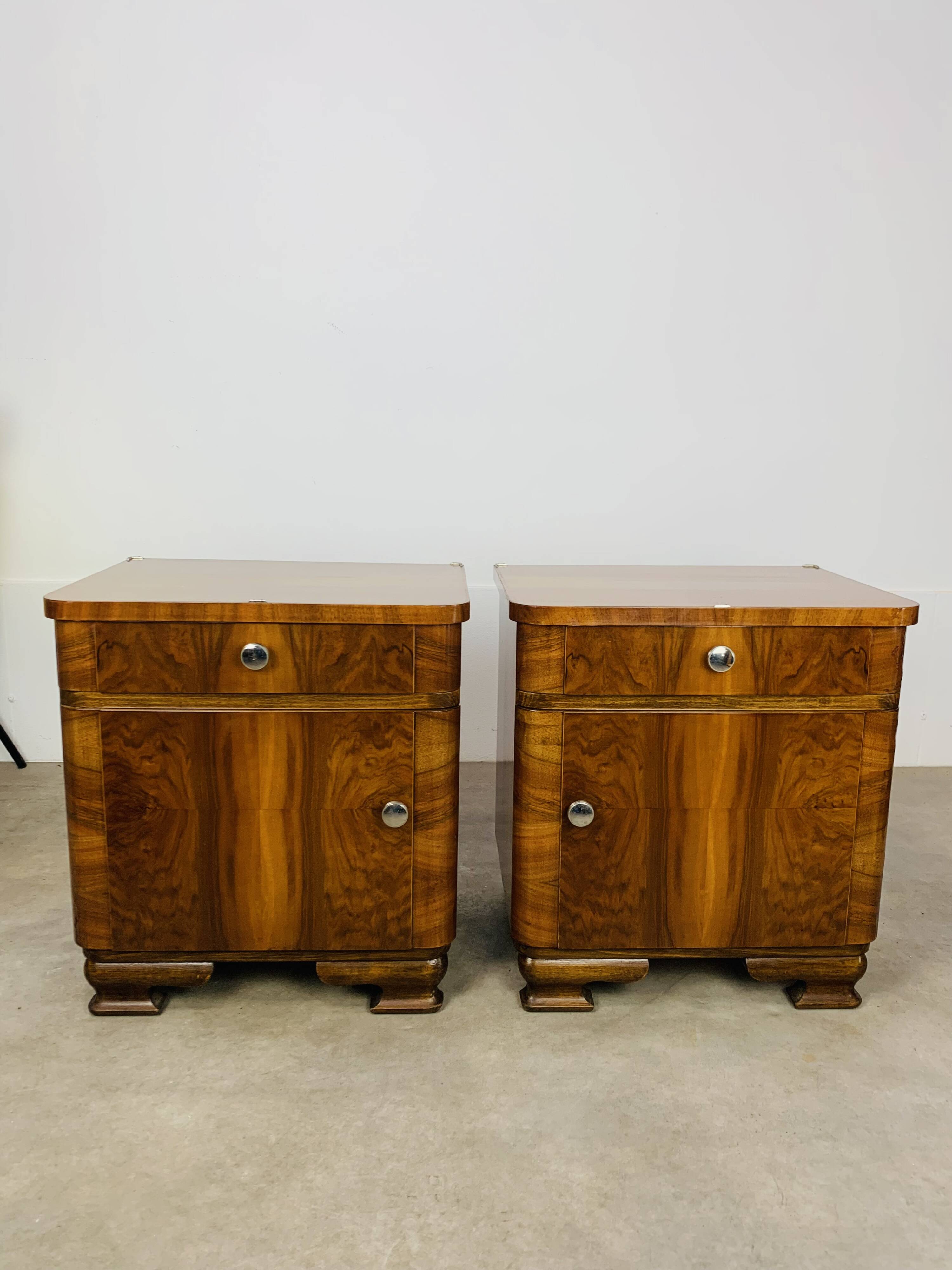 Pair of Art Deco bedside tables, 1930s