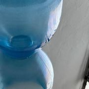Big Opalescent Vase in Hand Blown Murano Glass, Blue Purple Gold Iridescent