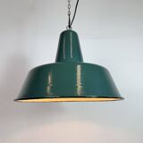 Large Industrial Petrol Enamel Factory Pendant Lamp, 1960s