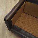 Canapé en cuir marron, design danois, années 1960, production : Danemark