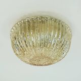 limburg CEILING LIGHT model A668 2982 amber glass structured glass 1970s