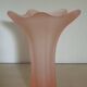 Vintage frosted pink glass corolla vase