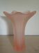 Vintage frosted pink glass corolla vase