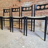 4 vintage wooden chairs 70"