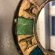Lead mirror and colorful 1960s glasses 12x16cm