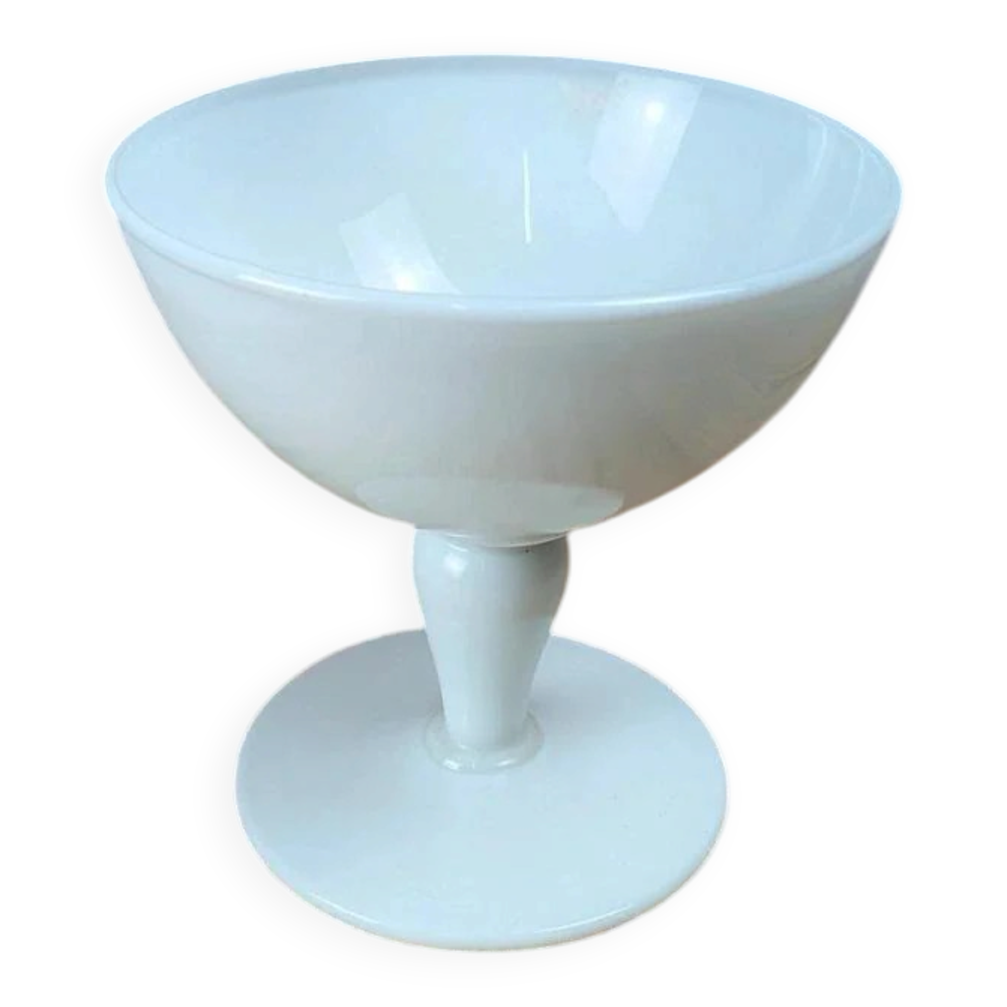 Vintage white opaline footed bowl