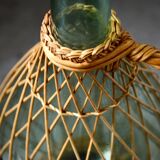 Vintage glass and rattan bottle