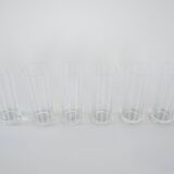 Set of six glasses, Op Art, 1960s, made in Italy