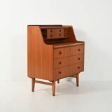 Secrétaire scandinave avec étagère escamotable, années 1960