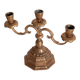 Decorative golden metal candle holders from the mid-20th century, Menora, France, 1960s.