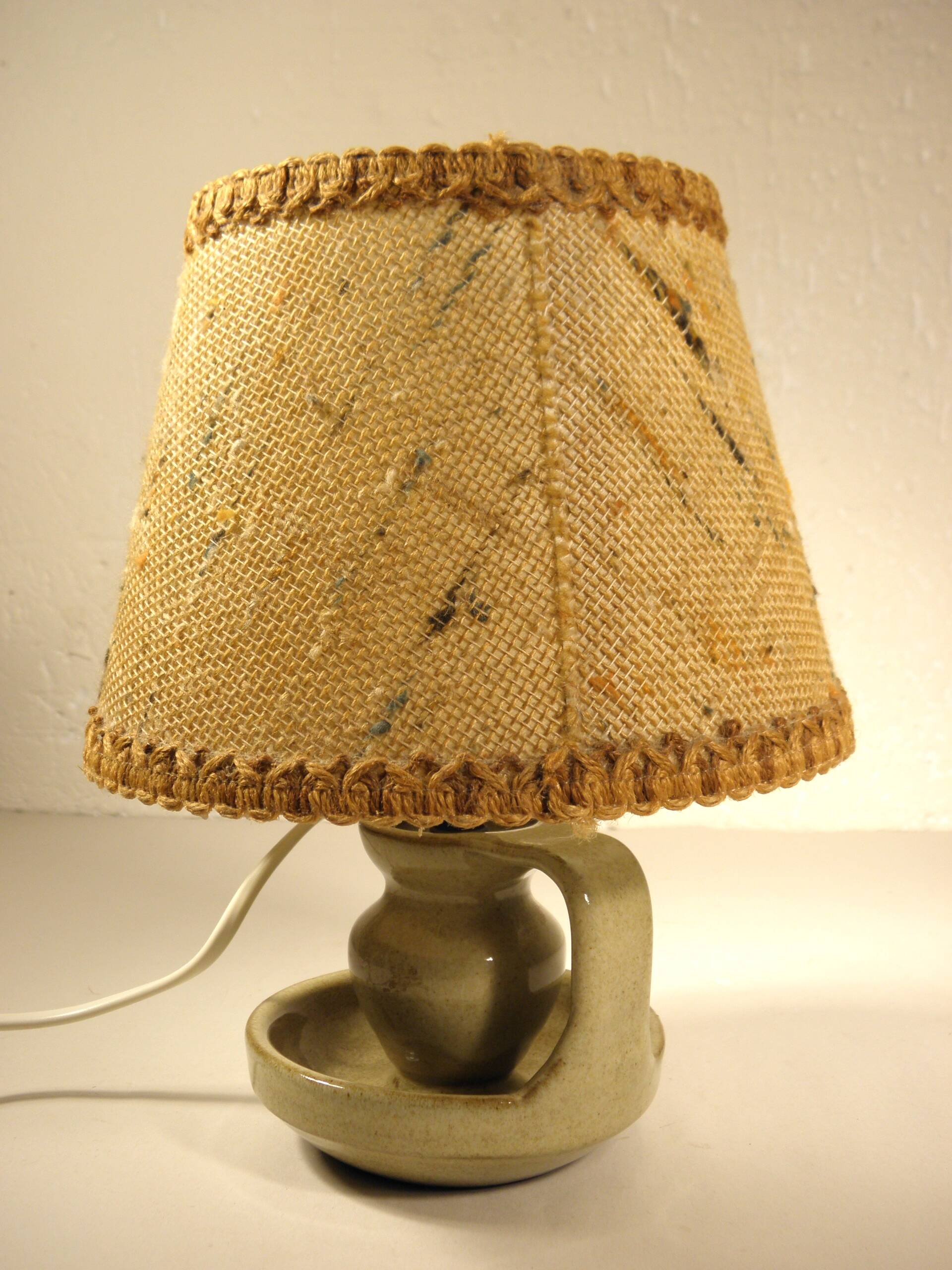 Enamelled sandstone lamp from the 70s