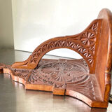 Antique Wooden Wall Console Bracket with geometric carvings