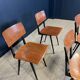 Ensemble de 4 chaises obo 60.10 bois miel pieds compas noirs