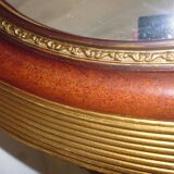 Golden art deco oval mirror 50.5x40.5 cm