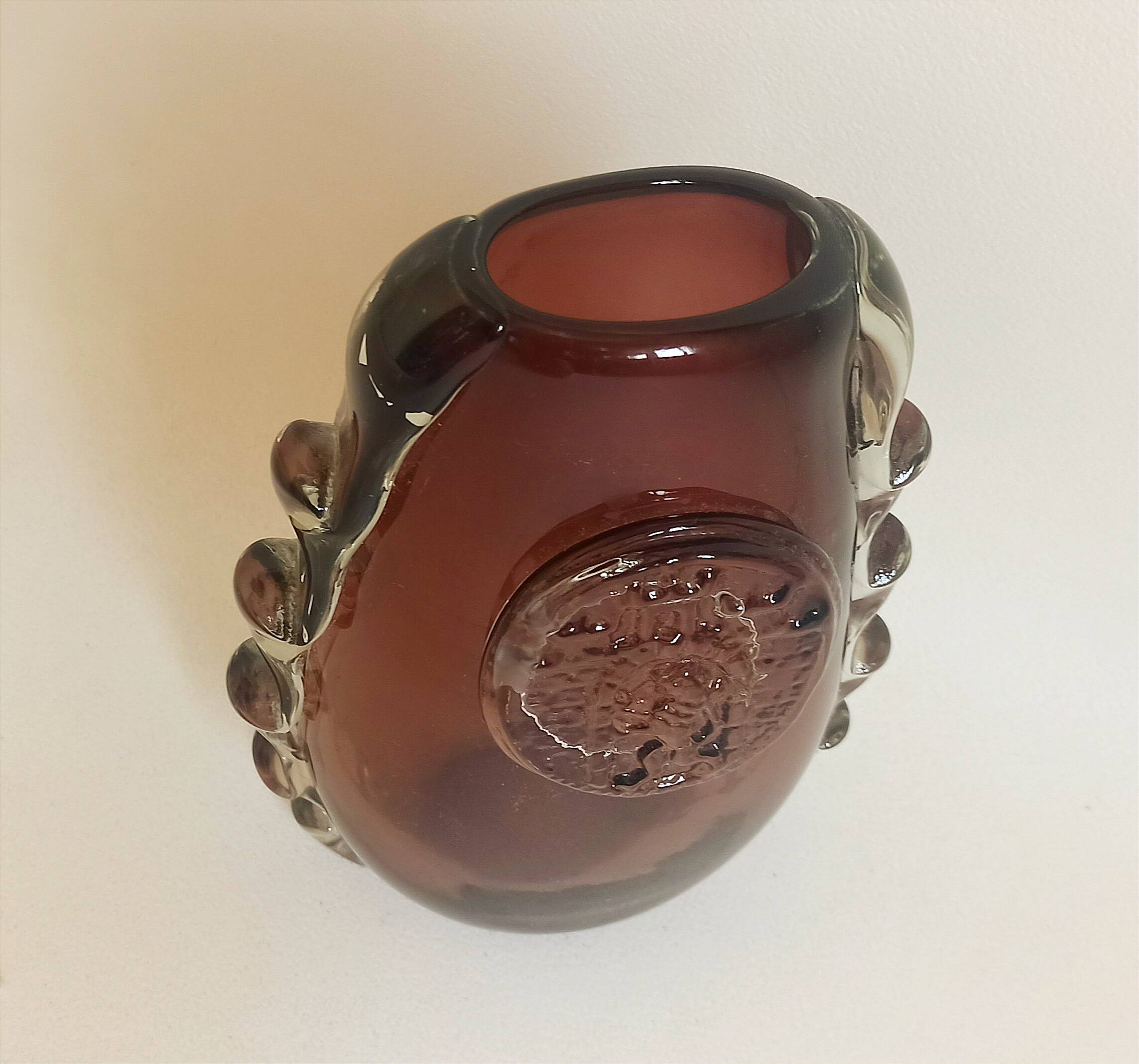 Murano crystal vase height 18.3 cm