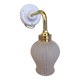 Vintage tulip angled wall light in white granite glass