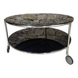 Strind vintage coffee table in black opal glass by Ehlen Johansson for Ikea