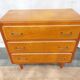 Commode vintage bois, galon blanc
