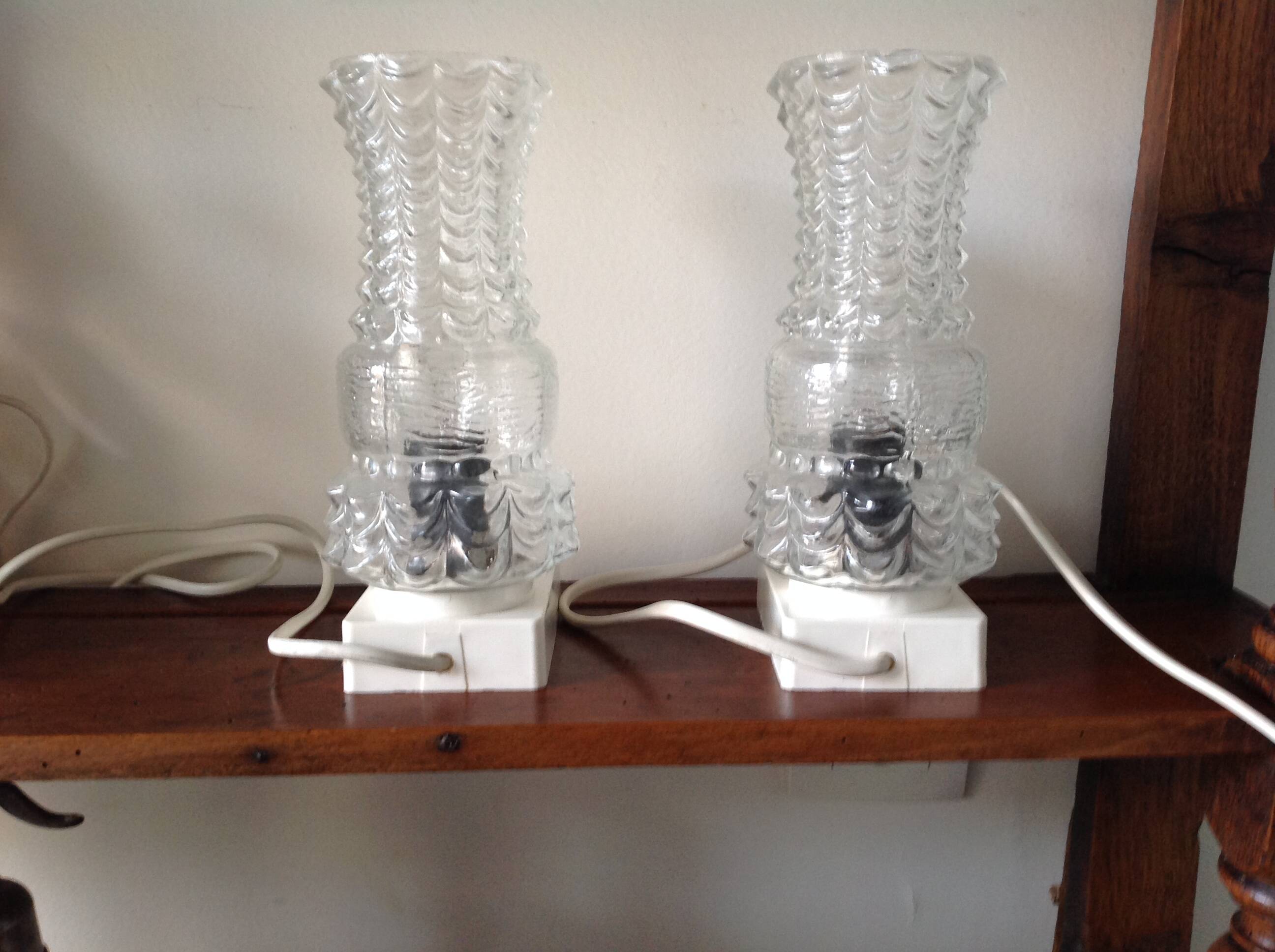 Pair of vintage bedside lamps, 60s