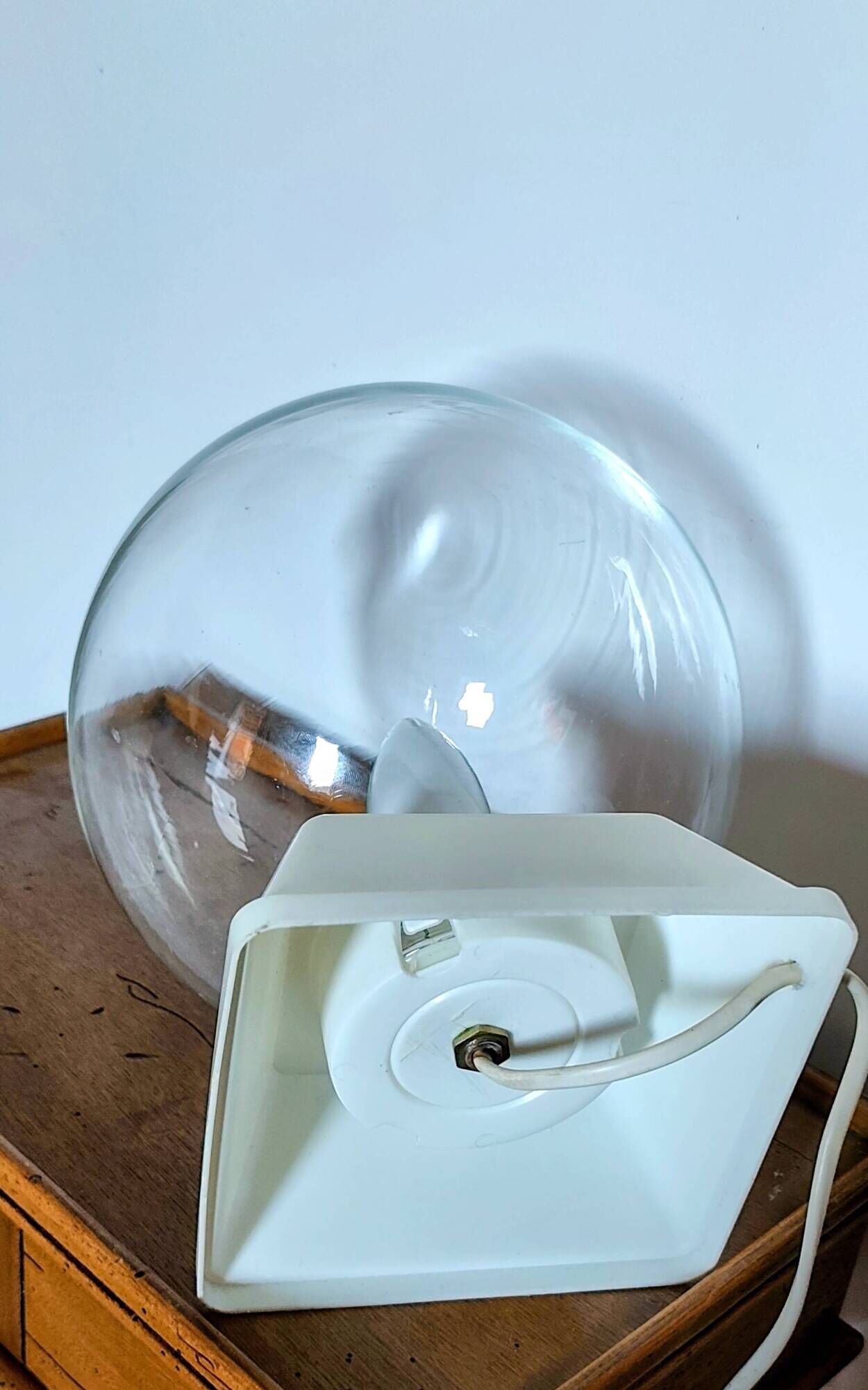 Vintage glass globe lamp from the 70s and 80s.