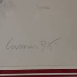 Dessin lavis mine de plomb sur velin tableau cheval signature a identifier encadrée signée et datée