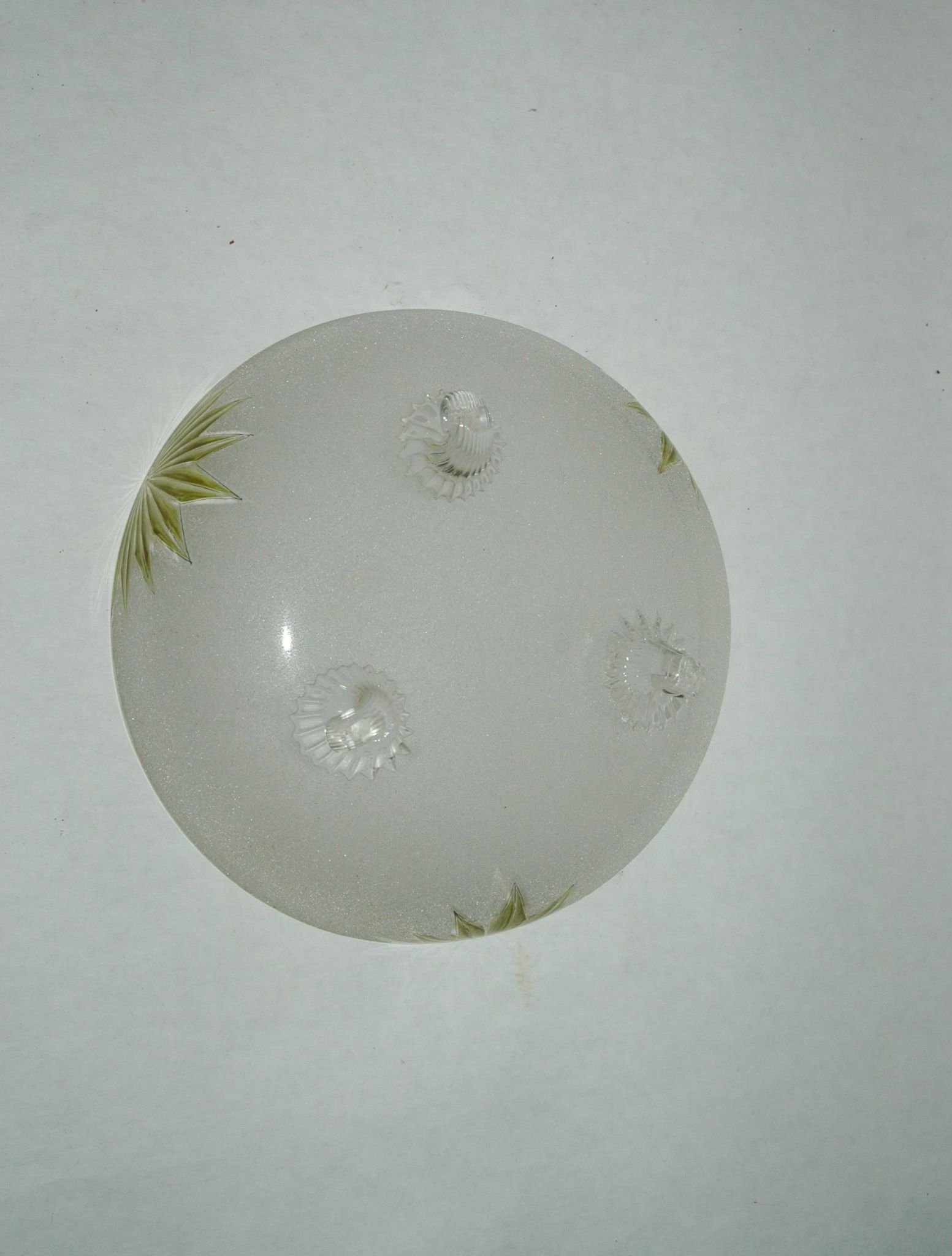 Coupe en verre givré et émaillé art-nouveau