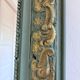 Large antique French Louis Philippe mirror – green and gold, late 19th century