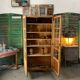 Vitrine vintage petit carreaux en chêne