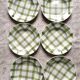Assiettes creuses  Moulins des loups  , quadrillage vert