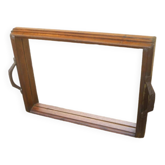 Plateau de service bois et miroir