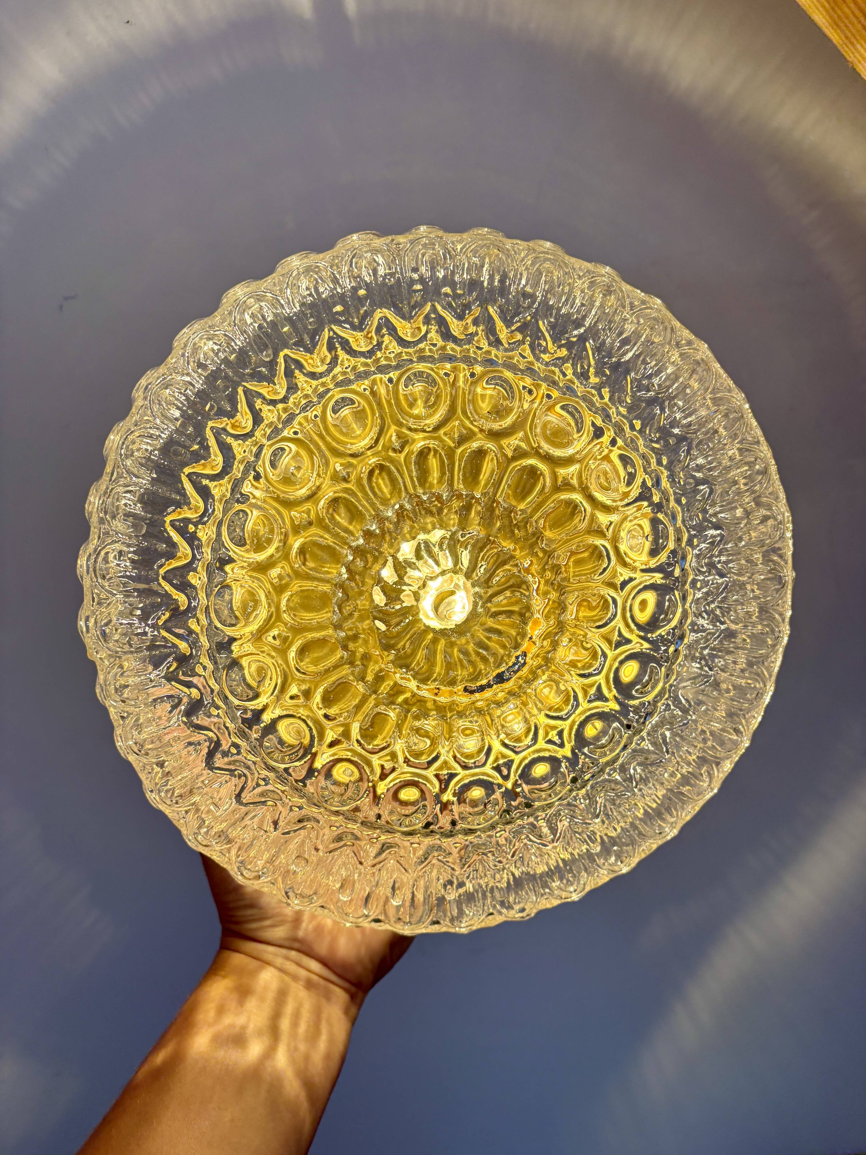 Vintage square glass globe wall/ceiling light (AX3)