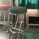 Vintage 80s green metal bar stool.