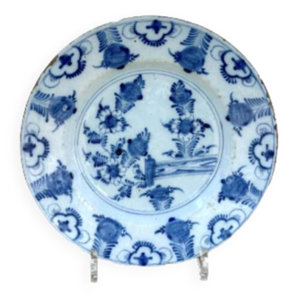 Céramique ancienne, XVIIIe siècle, assiette en faïence de Delft