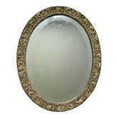 19th century beveled oval mirror