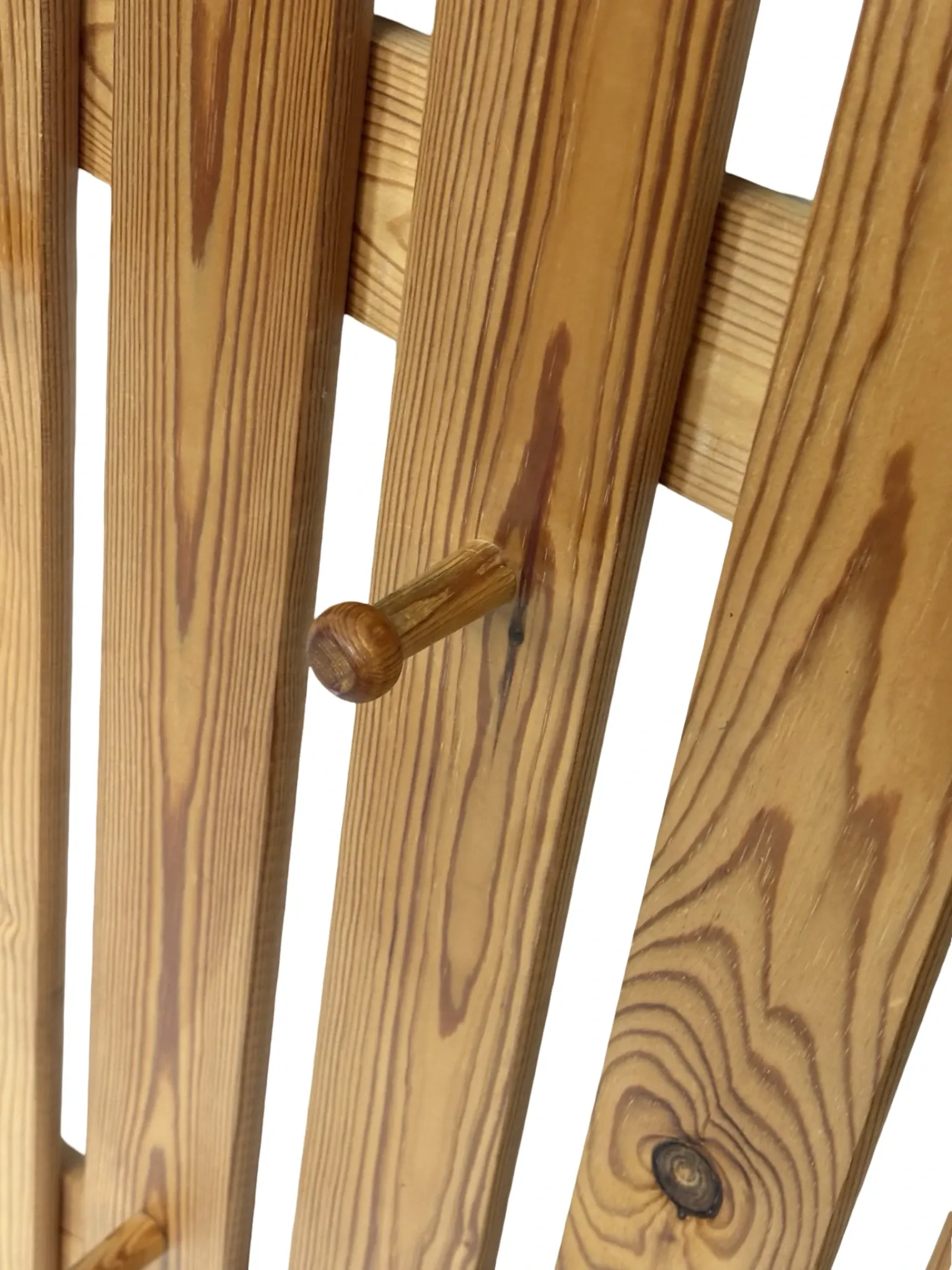 Vintage pine coat rack, 1970s minimalist design