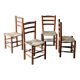 4 vintage brutalist wooden chairs by C. Perriand, 1960s 1970s