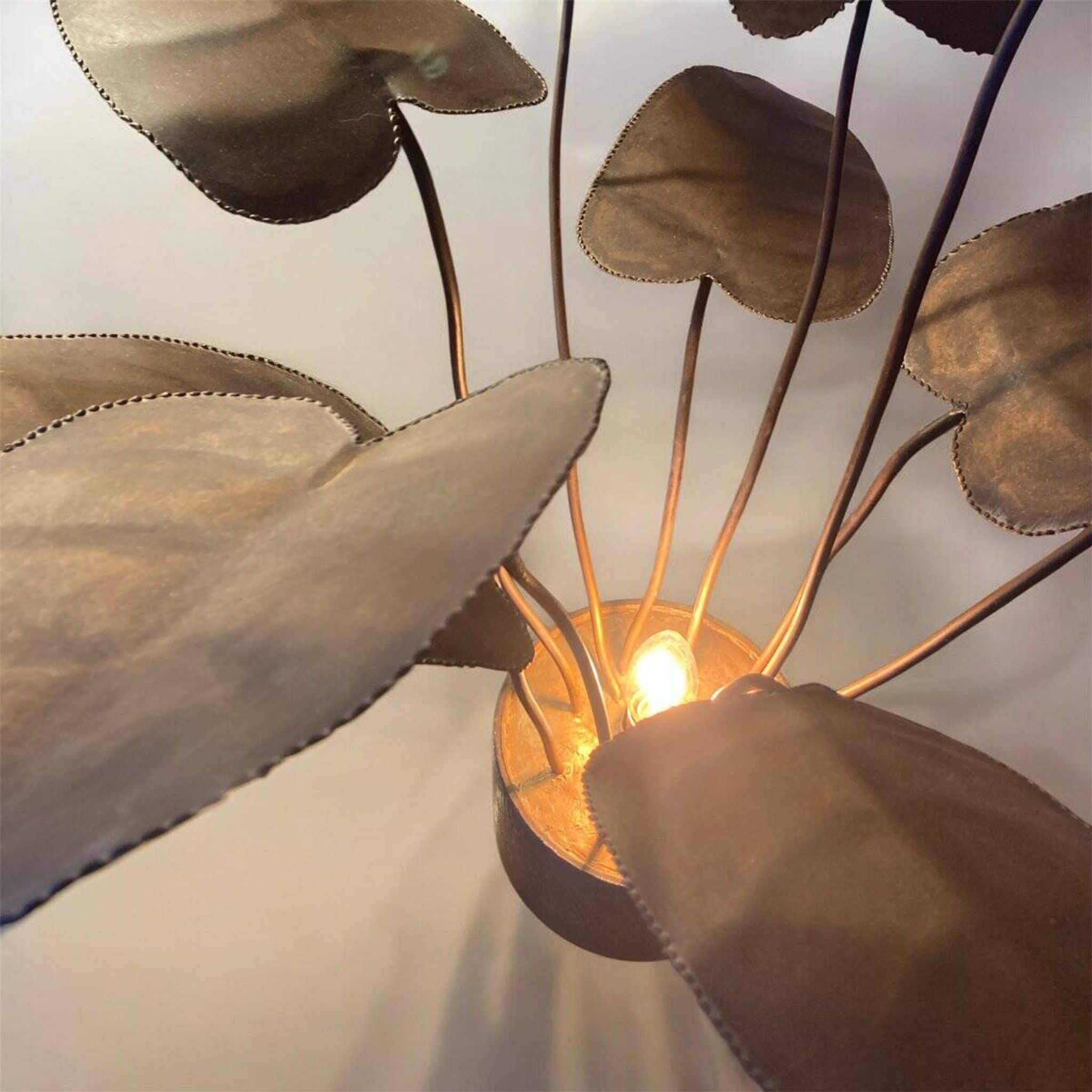 Sculptural metal lamp, 1960s/70s