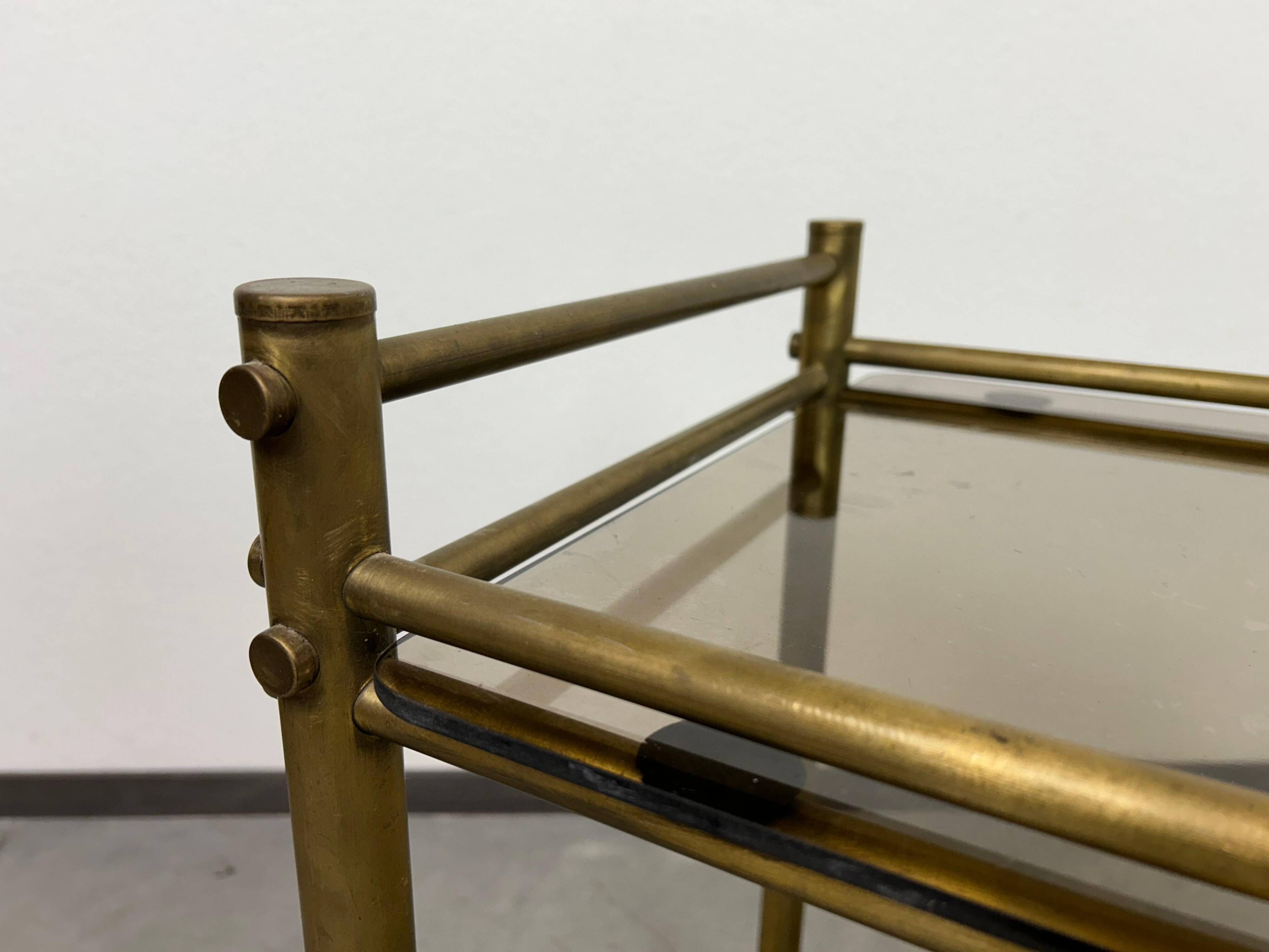 Vintage brass serving trolley