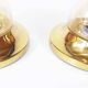 Pair of 1970’s petite brass & glass wall lights