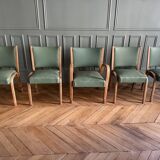 Set of 4 chairs and 1 Steiner armchair BOW WOOD series