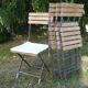 4 chairs bistro folding metal and slatted wood