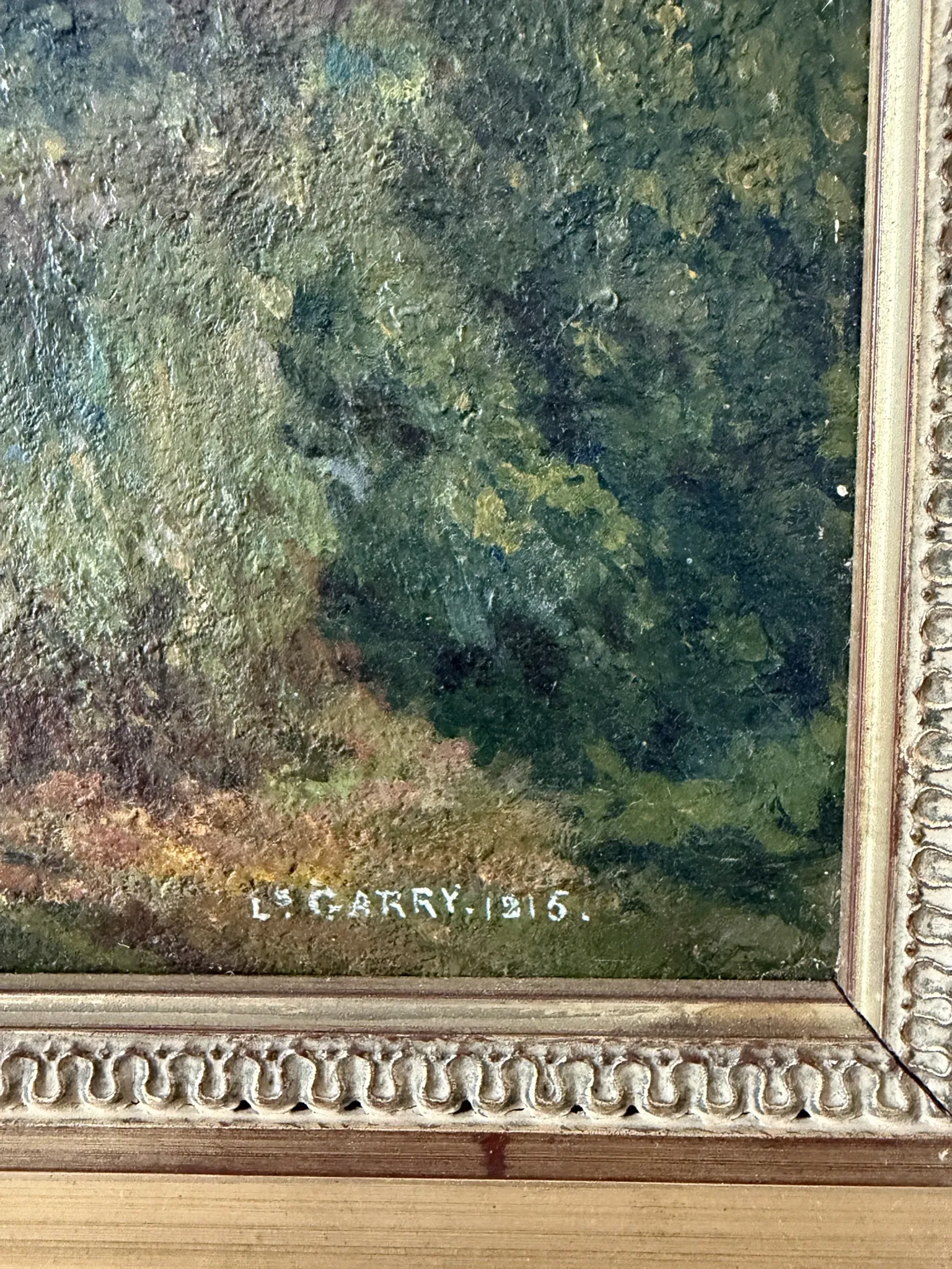 French landscape, oil on canvas signed Louis Garry 1915
