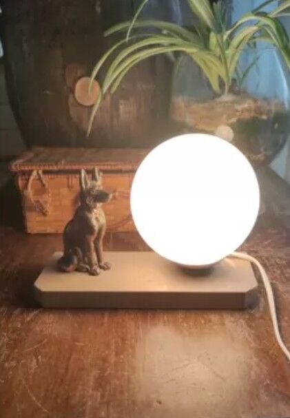 Art Deco table lamp German Shepherd