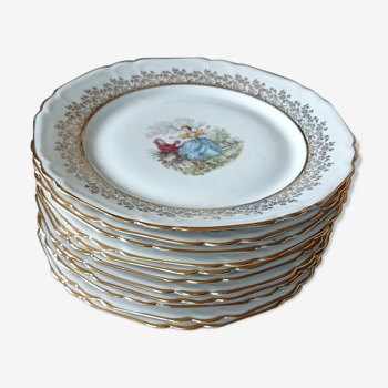 Lot of eleven old porcelain plates