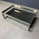 Vintage two-tiered coffee table in 23kt belgochrome, 1970s