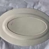 Lot of 12 old flat plates and 2 dishes, Terre de fer Henri II Salins