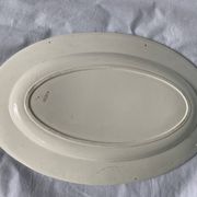 Lot of 12 old flat plates and 2 dishes, Terre de fer Henri II Salins