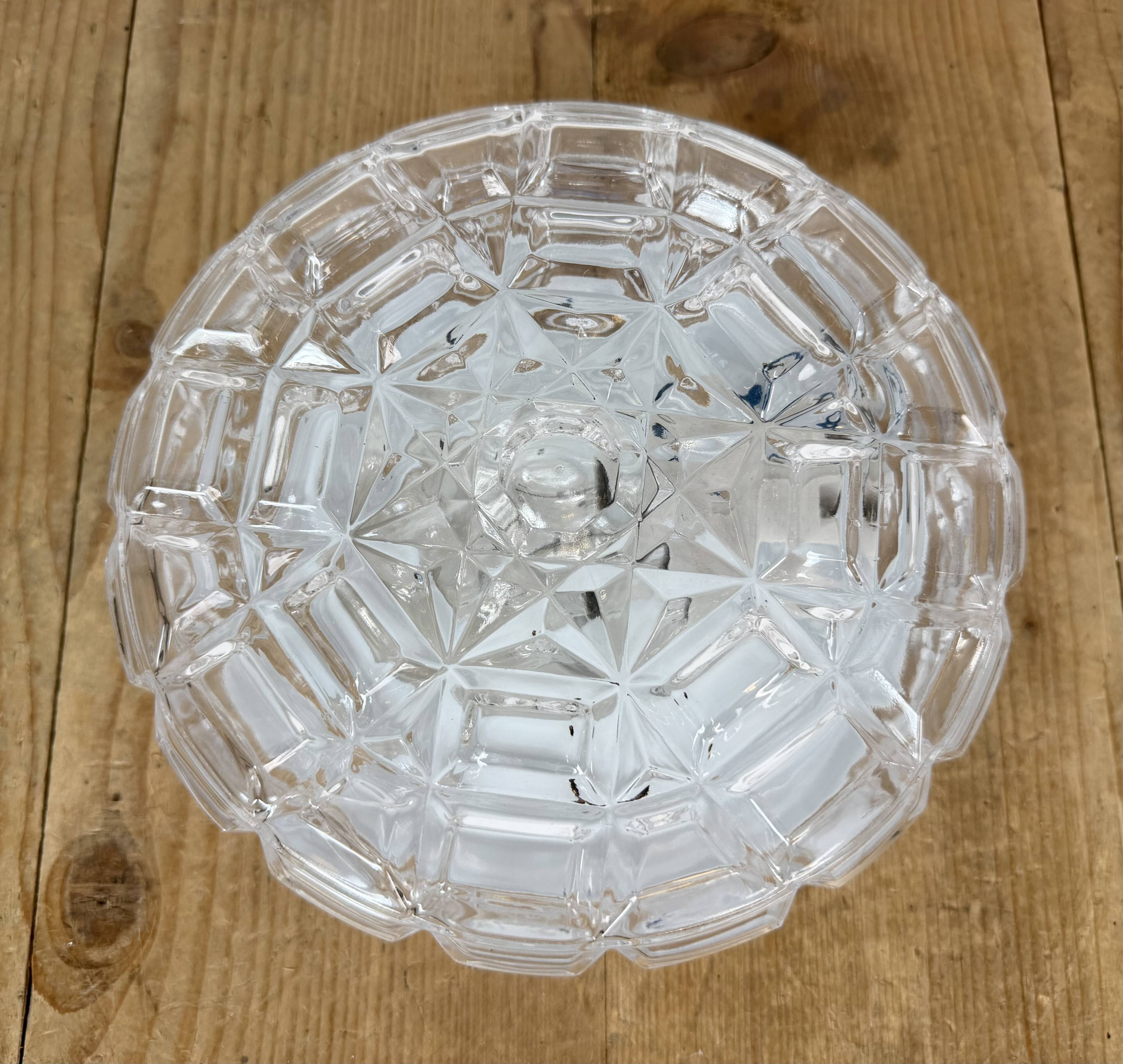 Vintage Glass Wall or Ceiling Light, 1970s