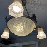 Art Deco glass foot chandelier